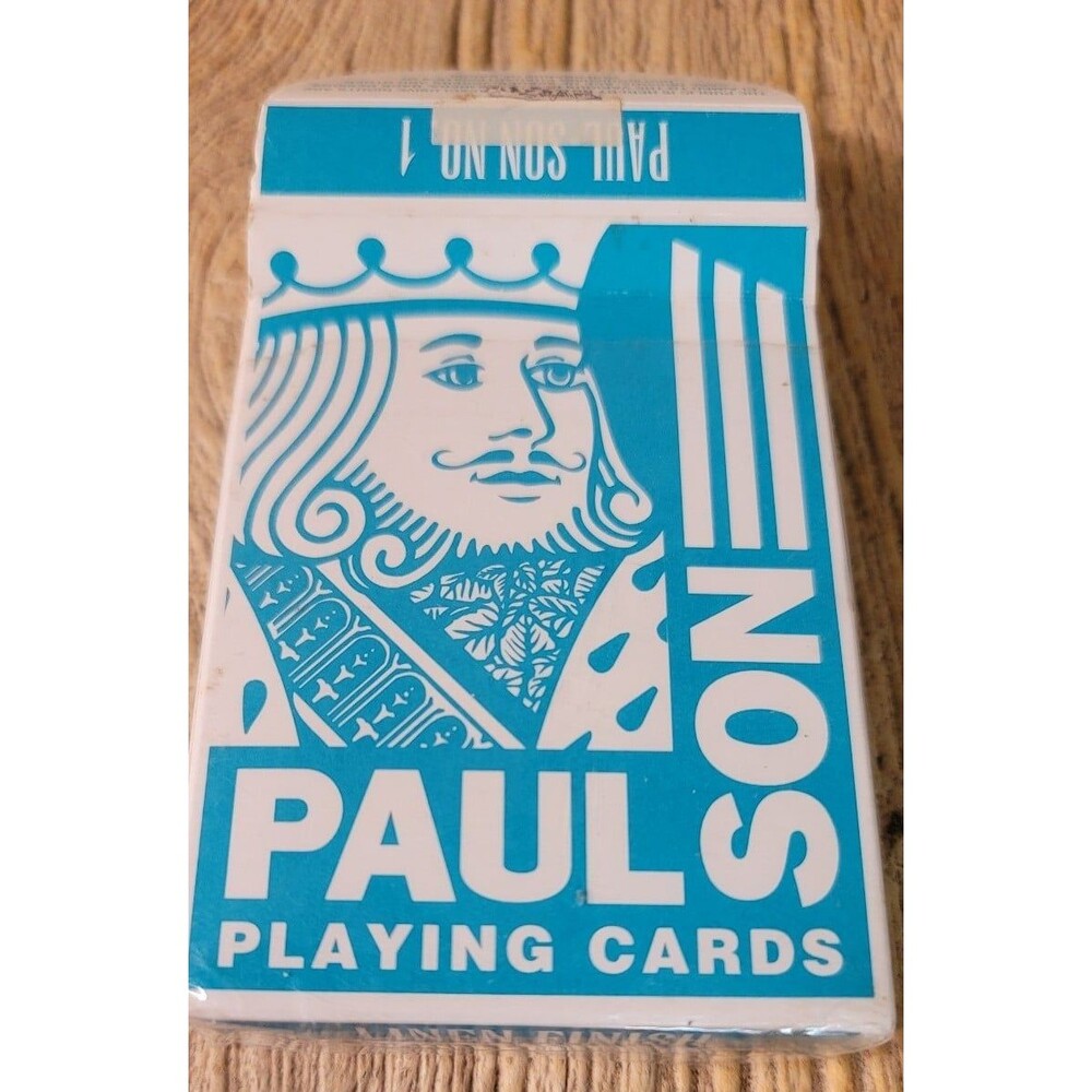 Vintage Paulson Casino Playing Cards No.1 Teal Blue Turquoise Rare Color